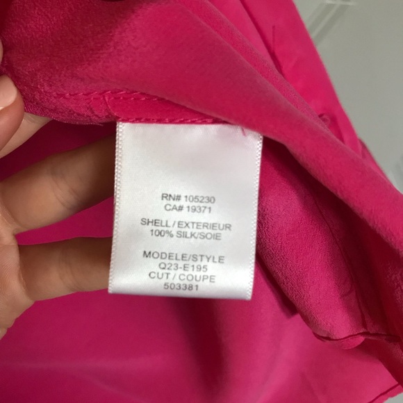 Equipment Small silk blouse hot pink button down - Picture 3 of 4